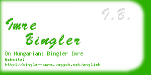 imre bingler business card